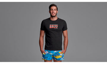 Mens Crew Neck T-Shirt Swim on Bruv