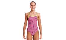 Load image into Gallery viewer, Girls Strapped In One Piece Swim Spin
