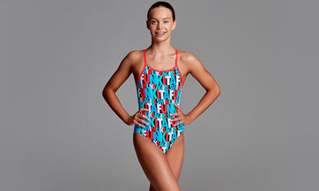 Girls Diamond Back One Piece Swim Squad