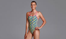 Load image into Gallery viewer, Womens Eco Strapped In One Piece Toucan Do It
